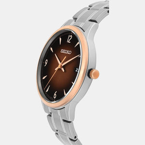 Dress Quartz Men Brown Dial Analog Stainless Steel Watch SGEH90P1