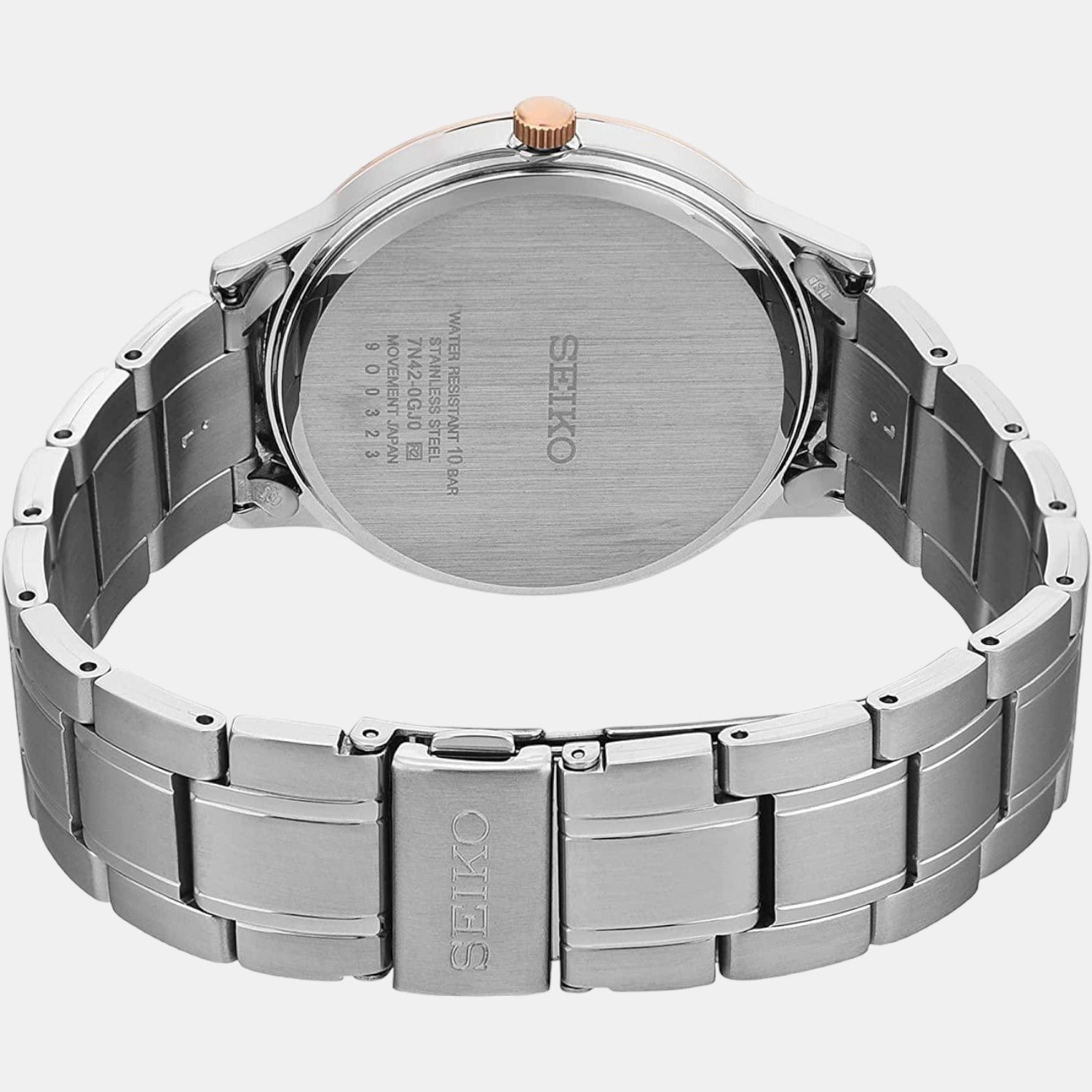Dress Quartz Men Brown Dial Analog Stainless Steel Watch SGEH90P1