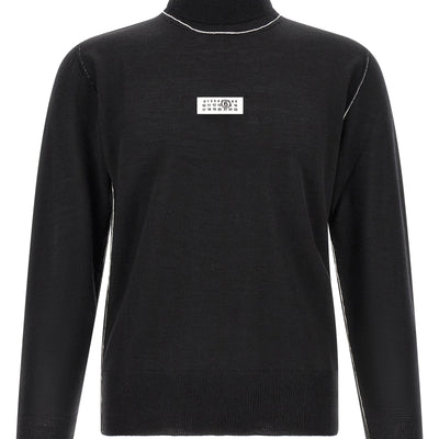 Mm6 Maison Margiela Turtleneck Sweater With Contrast Stitching