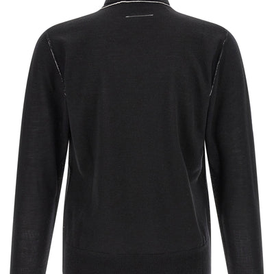Mm6 Maison Margiela Turtleneck Sweater With Contrast Stitching