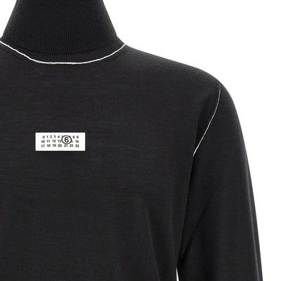 Mm6 Maison Margiela Turtleneck Sweater With Contrast Stitching
