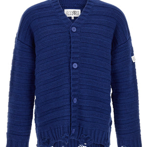 Mm6 Maison Margiela Distressed Wool Cardigan
