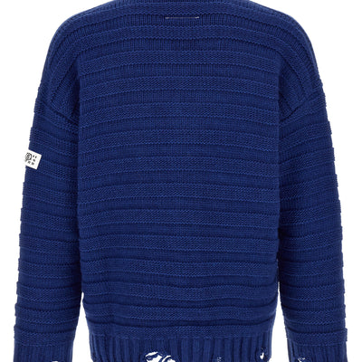 Mm6 Maison Margiela Distressed Wool Cardigan