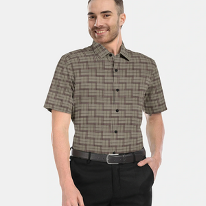 Grey Geometric Printed Formal Shirt-Grey