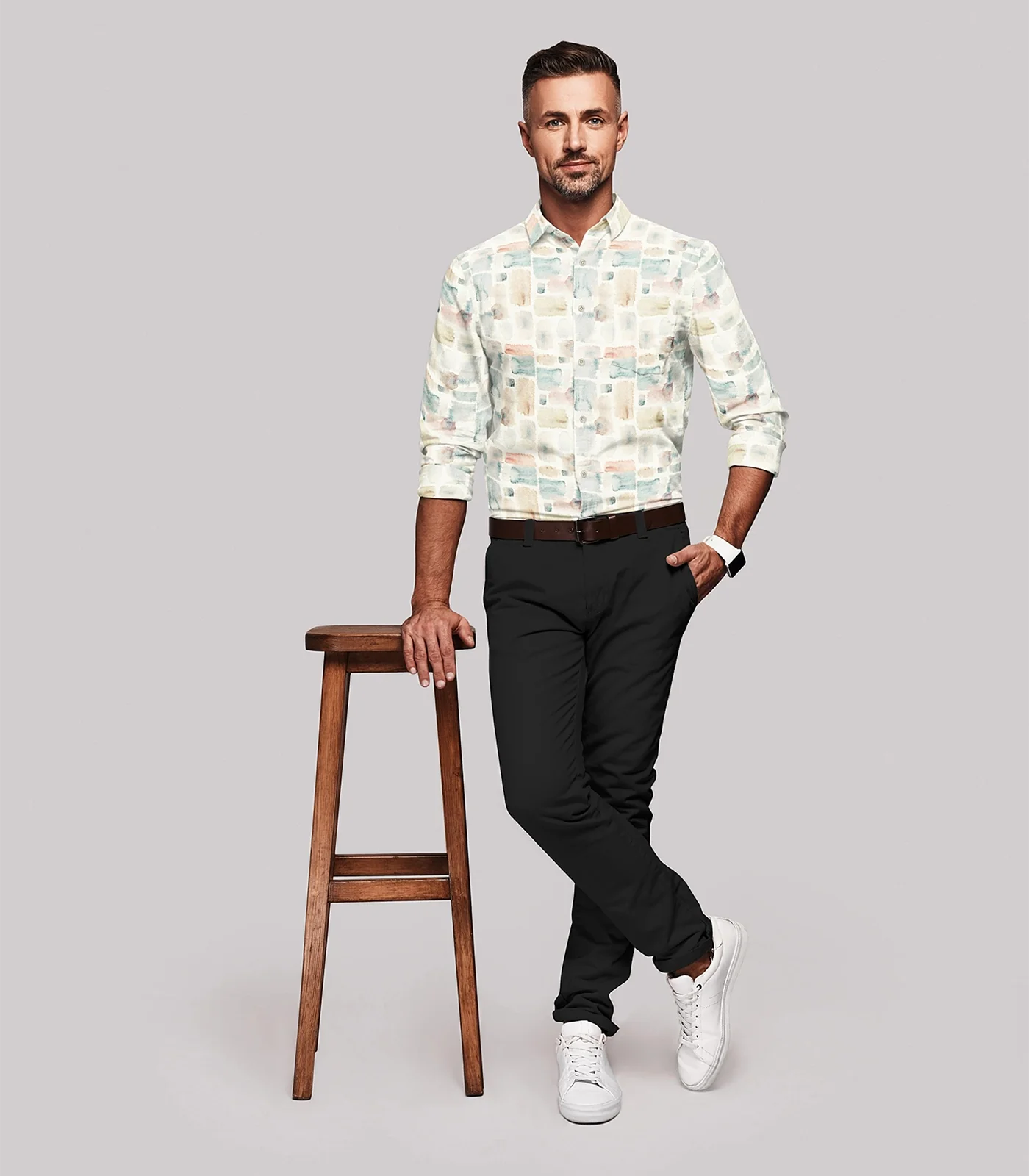 Off White Water Colour Printed shirt-Off White