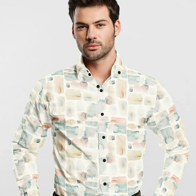 Off White Water Colour Printed shirt-Off White