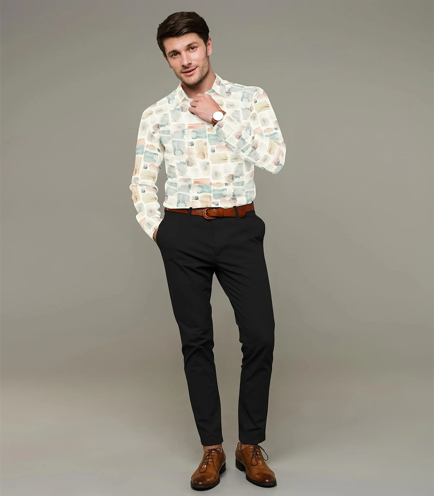 Off White Water Colour Printed shirt-Off White