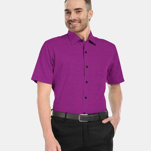 Magenta Solid Textured Formal Shirt-Magenta