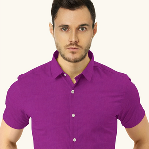 Magenta Solid Textured Formal Shirt-Magenta