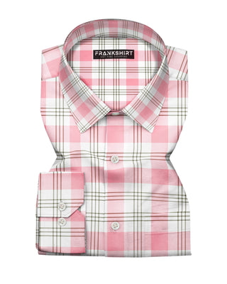 White and Pink Check I Regular Fit I 100% Cotton Shirt