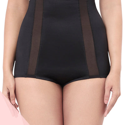 Solid Full Coverage High Rise Waist Cincher - Black