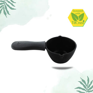 Trilonium Triple Seasoned Cast Iron Tadka Pan | Gas & Induction Compatible | Black