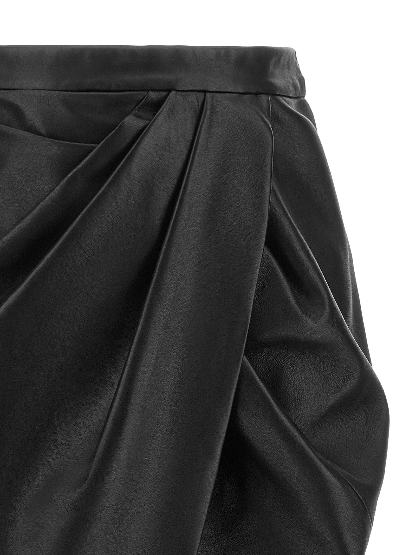 Balmain Leather Skirt
