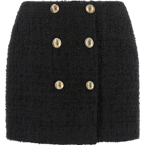 Balmain Embossed Button Detail Miniskirt