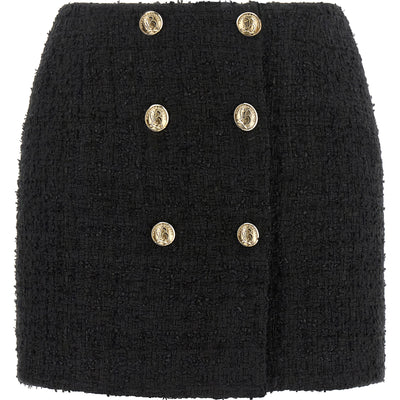 Balmain Embossed Button Detail Miniskirt