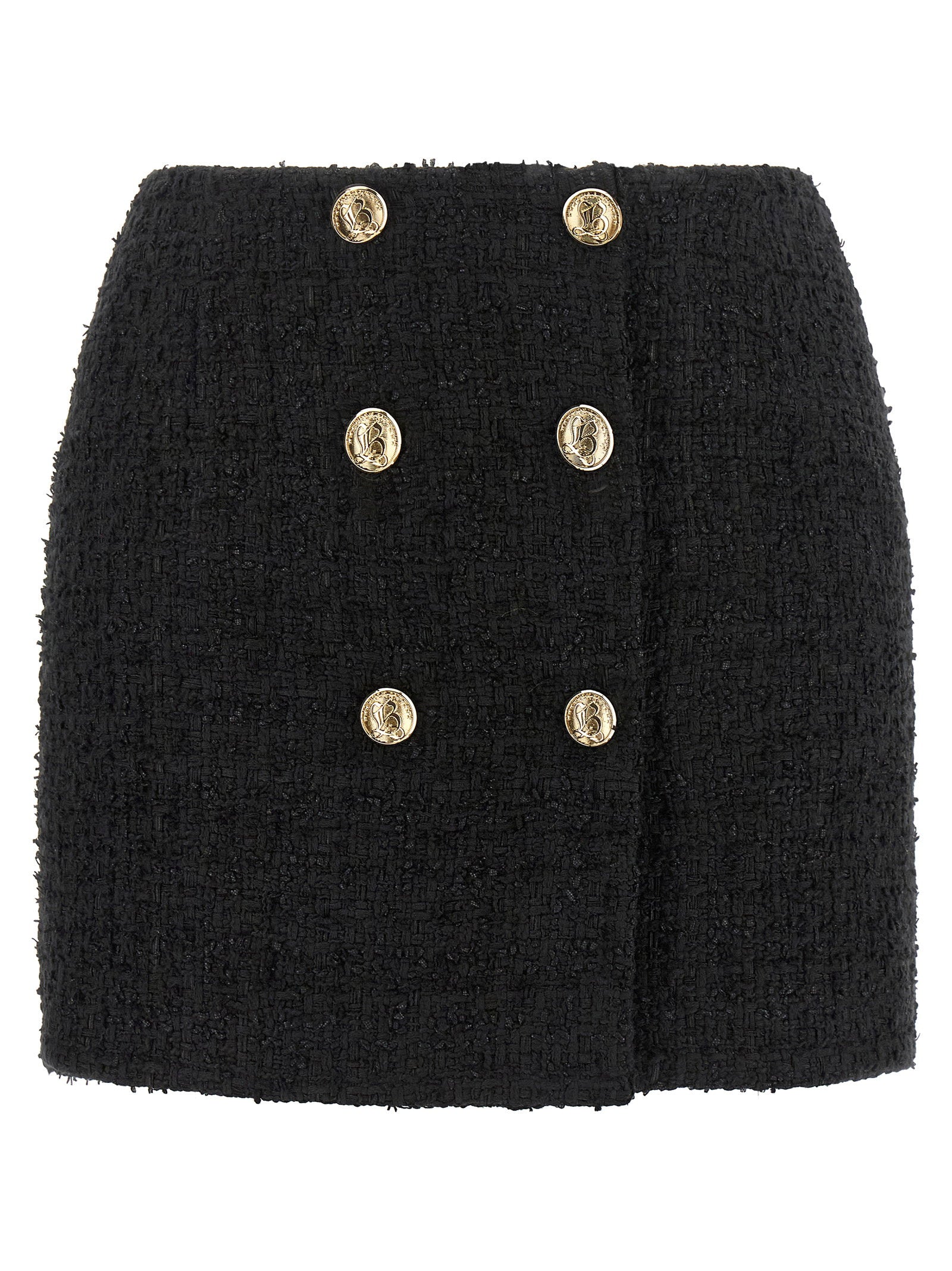 Balmain Embossed Button Detail Miniskirt