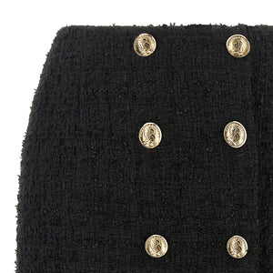 Balmain Embossed Button Detail Miniskirt