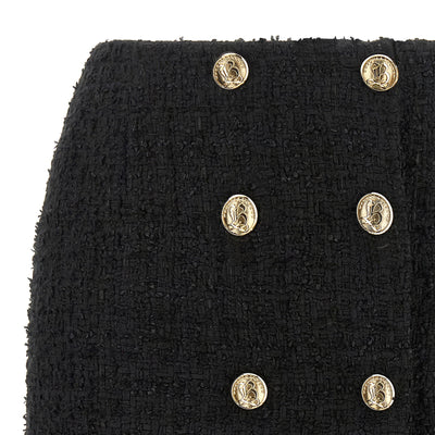Balmain Embossed Button Detail Miniskirt