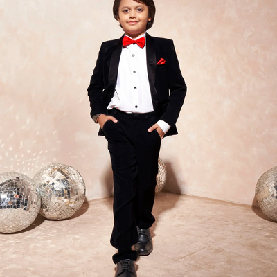 Classic Black kids party wear suit -Black