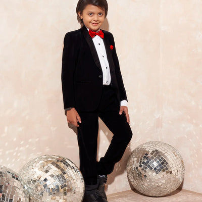 Classic Black kids party wear suit -Black