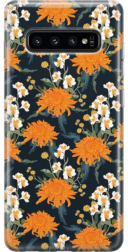 Off Tropic Floral | Exotic Orange Flower Samsung Case