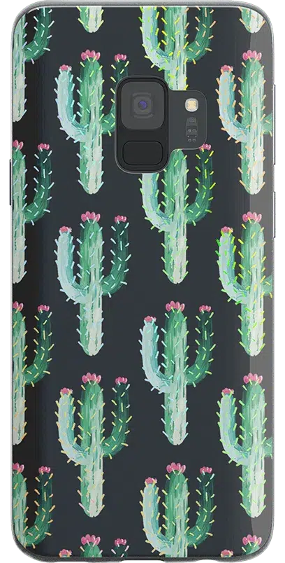 Cactus Patterned Clear Floral Samsung Case