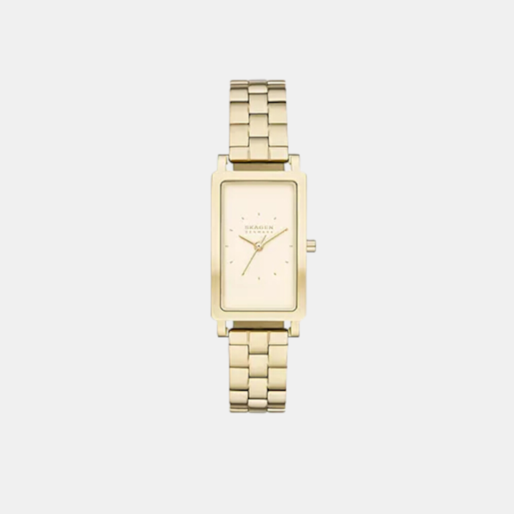 Hagen Men Quartz Gold Dial Analog Stainless Steel Watch SKW3098