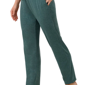 Cotton Blend Full Length Pyjama Bottom - Olive