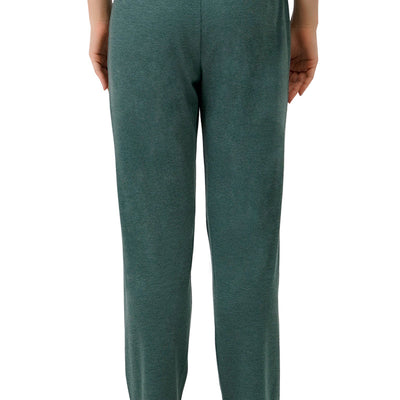 Cotton Blend Full Length Pyjama Bottom - Olive