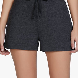 Cotton Blend Sleep Shorts - Charcoal