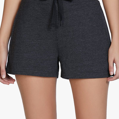 Cotton Blend Sleep Shorts - Charcoal