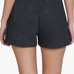 Cotton Blend Sleep Shorts - Charcoal