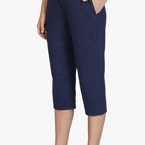 Cotton Blend Capri Pants - Navy
