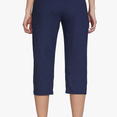 Cotton Blend Capri Pants - Navy