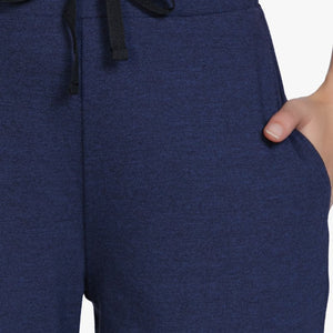 Cotton Blend Capri Pants - Navy