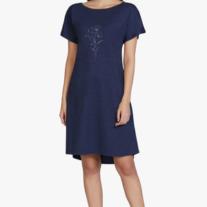 Cotton Blend Sleep Dress - Navy