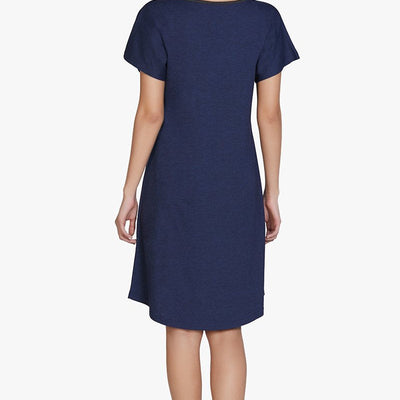 Cotton Blend Sleep Dress - Navy