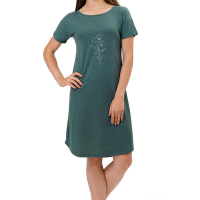 Cotton Blend Sleep Dress - Olive