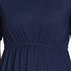 Cotton Blend Chemise Dress - Navy