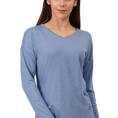 Cotton Blend Long Sleeves Sleep T-shirt - Tempest