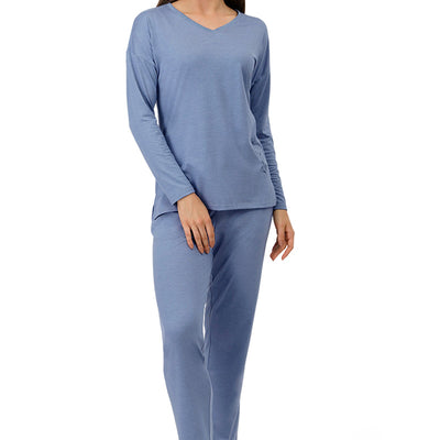 Cotton Blend Long Sleeves Sleep T-shirt - Tempest