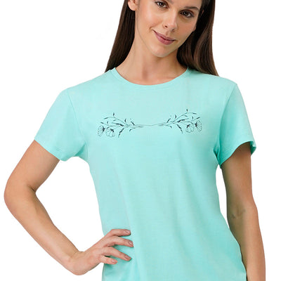 Cotton Blend Sleep T-shirt - Aruba Blue