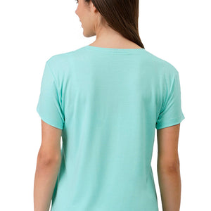 Cotton Blend Sleep T-shirt - Aruba Blue
