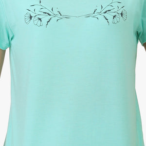Cotton Blend Sleep T-shirt - Aruba Blue