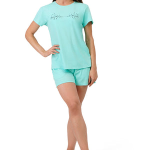 Cotton Blend Sleep T-shirt - Aruba Blue