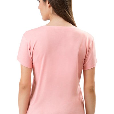 Cotton Blend Sleep T-shirt - Bridal Rose