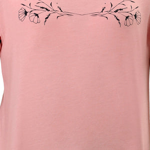 Cotton Blend Sleep T-shirt - Bridal Rose