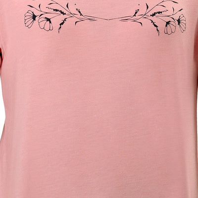 Cotton Blend Sleep T-shirt - Bridal Rose
