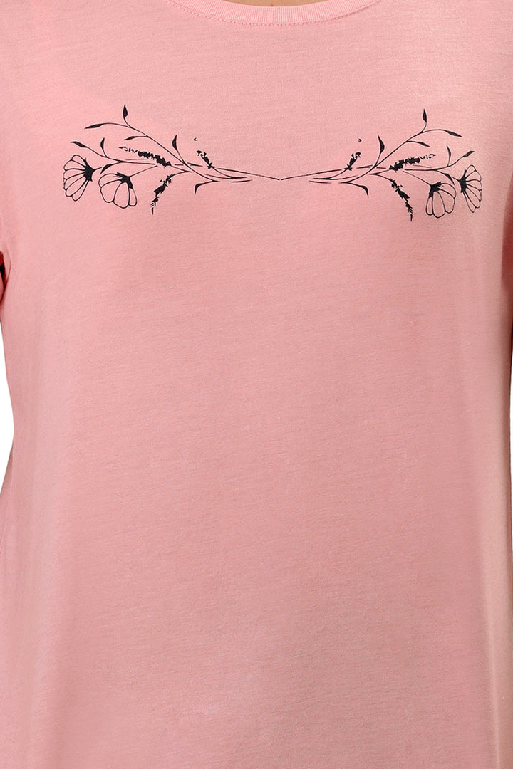 Cotton Blend Sleep T-shirt - Bridal Rose