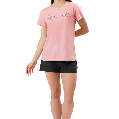 Cotton Blend Sleep T-shirt - Bridal Rose